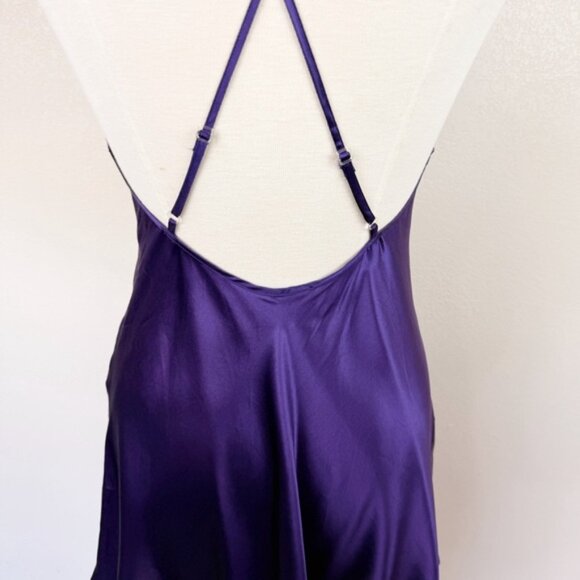 Victorias Secret 80s Purple Vintage Gold Label Silk Slip Mini Size Small - Picture 6 of 7